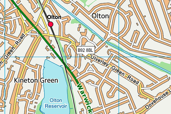 B92 8BL map - OS VectorMap District (Ordnance Survey)