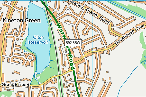 B92 8BW map - OS VectorMap District (Ordnance Survey)