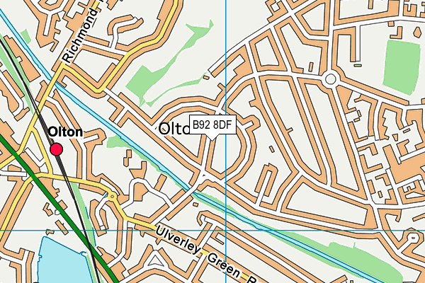 B92 8DF map - OS VectorMap District (Ordnance Survey)