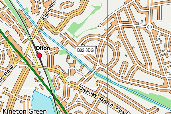 B92 8DG map - OS VectorMap District (Ordnance Survey)