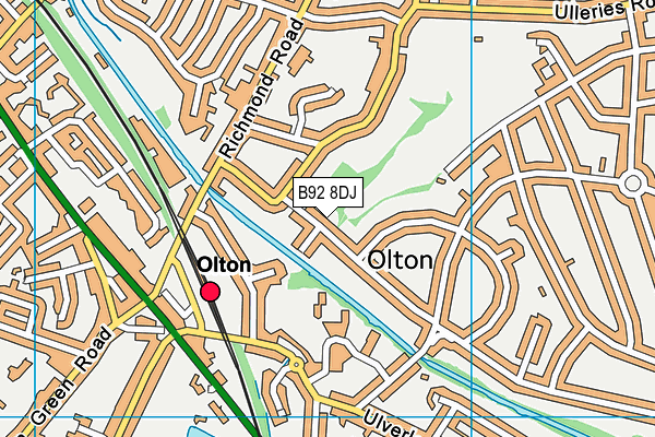 B92 8DJ map - OS VectorMap District (Ordnance Survey)