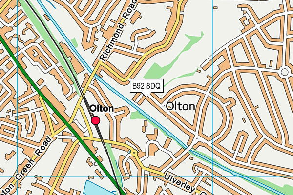 B92 8DQ map - OS VectorMap District (Ordnance Survey)