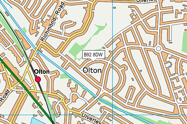 B92 8DW map - OS VectorMap District (Ordnance Survey)