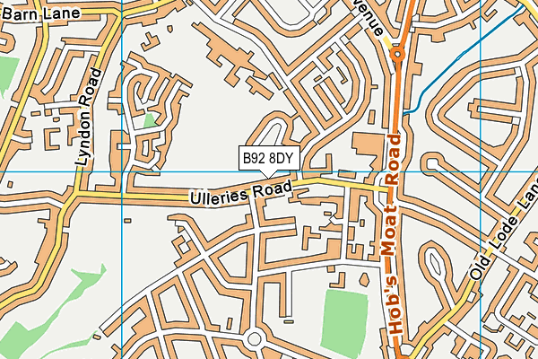 B92 8DY map - OS VectorMap District (Ordnance Survey)