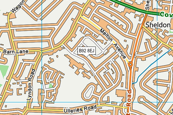 B92 8EJ map - OS VectorMap District (Ordnance Survey)