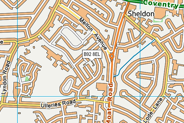B92 8EL map - OS VectorMap District (Ordnance Survey)