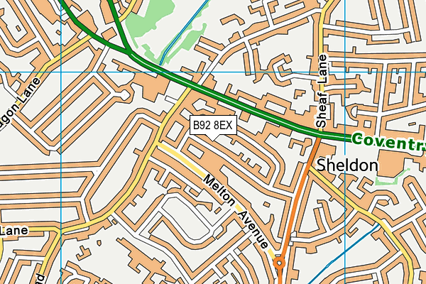 B92 8EX map - OS VectorMap District (Ordnance Survey)
