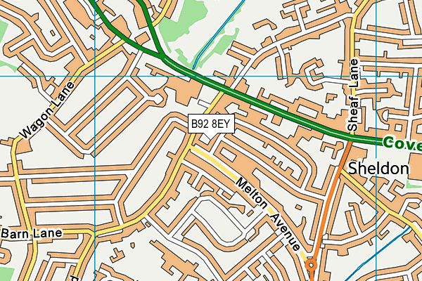 B92 8EY map - OS VectorMap District (Ordnance Survey)