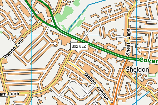 B92 8EZ map - OS VectorMap District (Ordnance Survey)