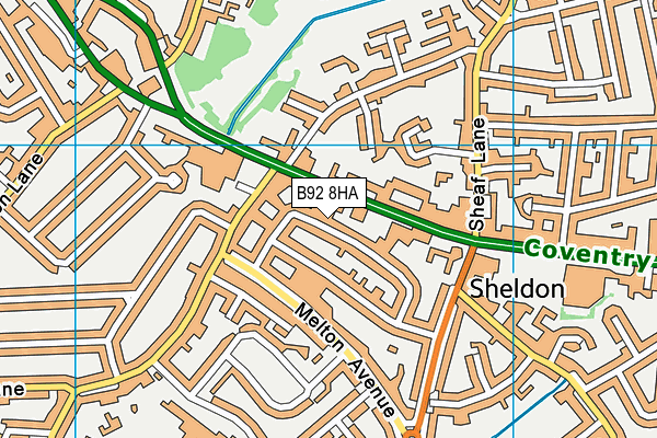 B92 8HA map - OS VectorMap District (Ordnance Survey)