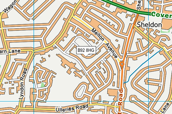 B92 8HG map - OS VectorMap District (Ordnance Survey)
