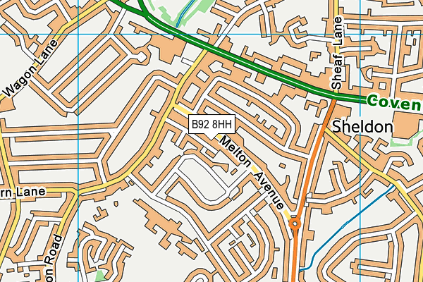 B92 8HH map - OS VectorMap District (Ordnance Survey)