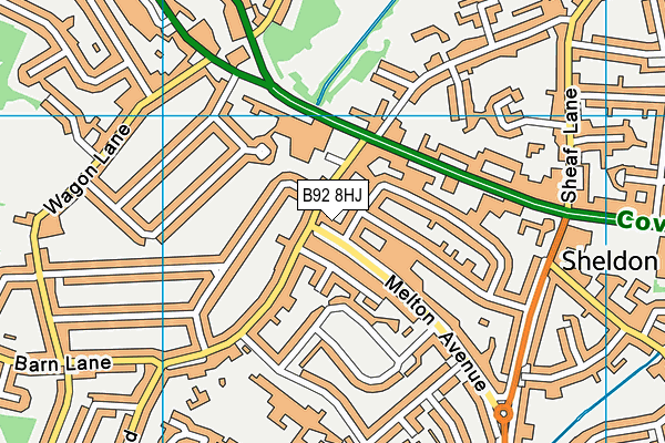 B92 8HJ map - OS VectorMap District (Ordnance Survey)