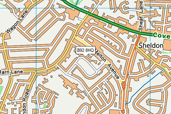 B92 8HQ map - OS VectorMap District (Ordnance Survey)