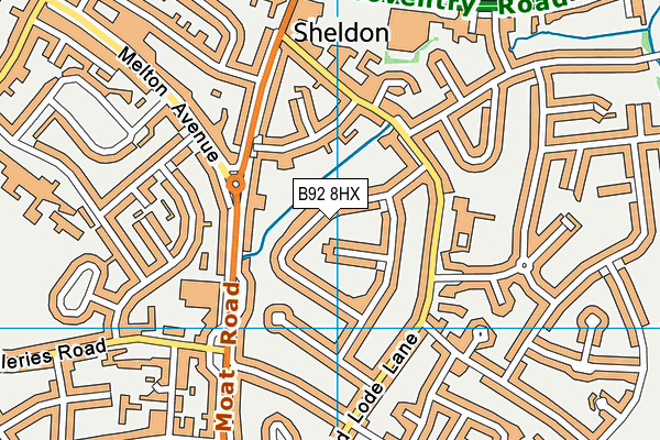 B92 8HX map - OS VectorMap District (Ordnance Survey)