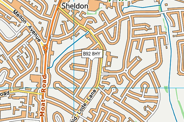B92 8HY map - OS VectorMap District (Ordnance Survey)
