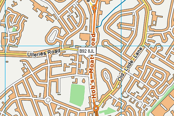 B92 8JL map - OS VectorMap District (Ordnance Survey)