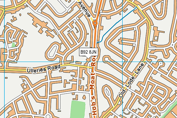 B92 8JN map - OS VectorMap District (Ordnance Survey)