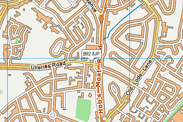 B92 8JP map - OS VectorMap District (Ordnance Survey)