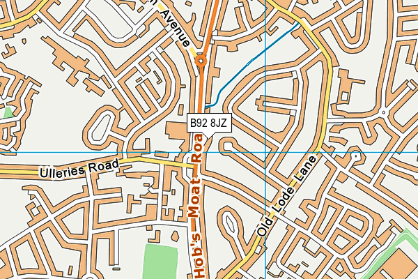 B92 8JZ map - OS VectorMap District (Ordnance Survey)