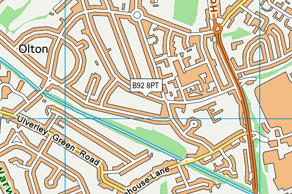 B92 8PT map - OS VectorMap District (Ordnance Survey)