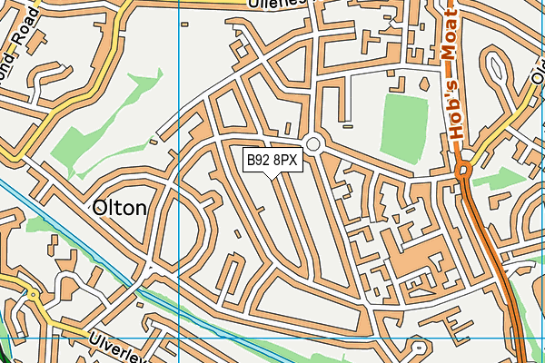 B92 8PX map - OS VectorMap District (Ordnance Survey)