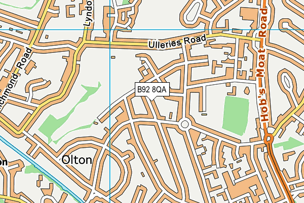 B92 8QA map - OS VectorMap District (Ordnance Survey)