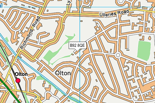 B92 8QE map - OS VectorMap District (Ordnance Survey)