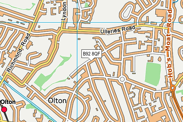 B92 8QF map - OS VectorMap District (Ordnance Survey)