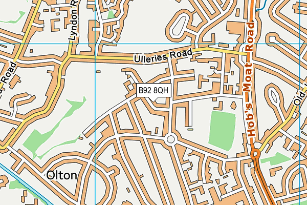 B92 8QH map - OS VectorMap District (Ordnance Survey)