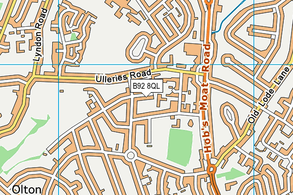B92 8QL map - OS VectorMap District (Ordnance Survey)