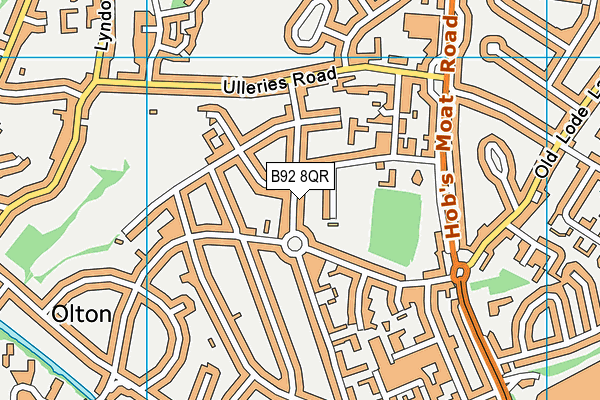 B92 8QR map - OS VectorMap District (Ordnance Survey)