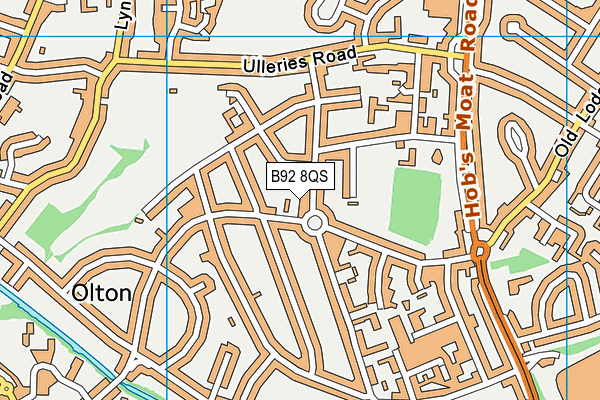 B92 8QS map - OS VectorMap District (Ordnance Survey)