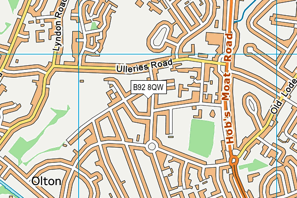 B92 8QW map - OS VectorMap District (Ordnance Survey)