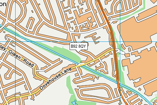 B92 8QY map - OS VectorMap District (Ordnance Survey)