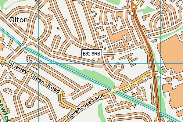 B92 8RB map - OS VectorMap District (Ordnance Survey)