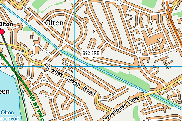 B92 8RE map - OS VectorMap District (Ordnance Survey)