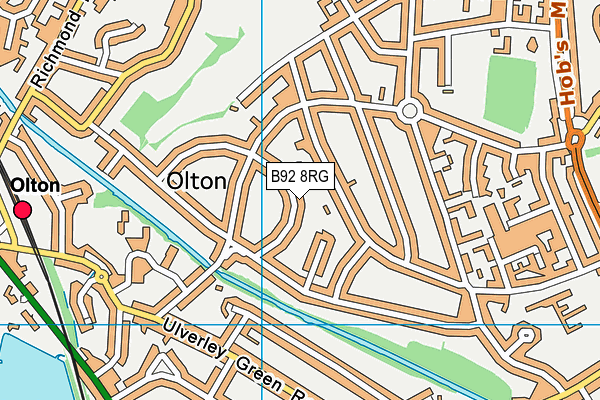 B92 8RG map - OS VectorMap District (Ordnance Survey)