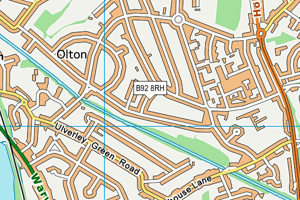 B92 8RH map - OS VectorMap District (Ordnance Survey)