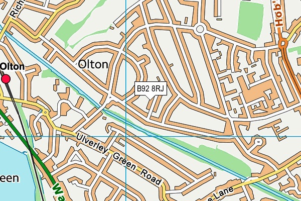 B92 8RJ map - OS VectorMap District (Ordnance Survey)