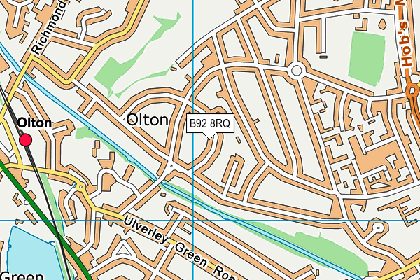 B92 8RQ map - OS VectorMap District (Ordnance Survey)