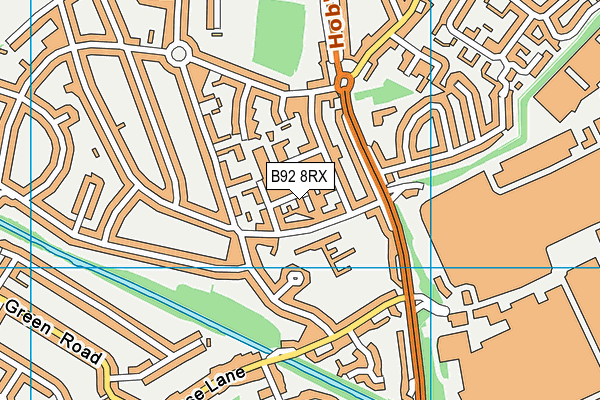 B92 8RX map - OS VectorMap District (Ordnance Survey)
