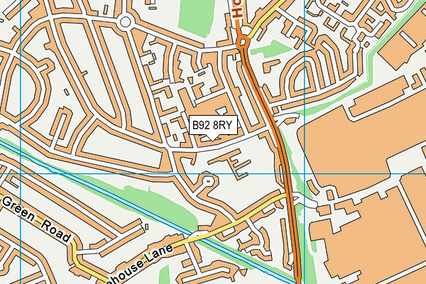 B92 8RY map - OS VectorMap District (Ordnance Survey)