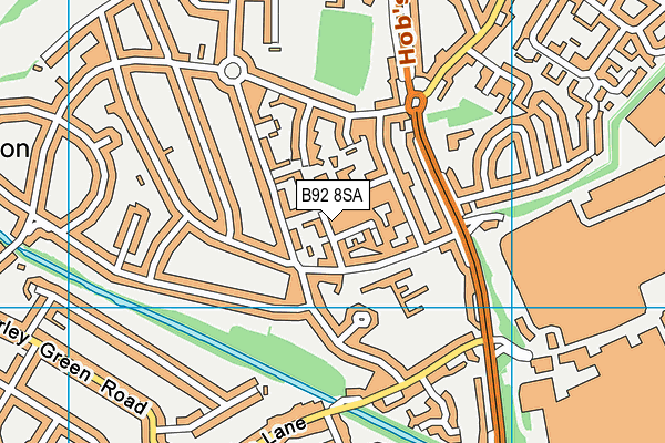B92 8SA map - OS VectorMap District (Ordnance Survey)