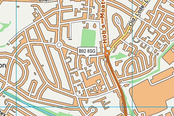 B92 8SG map - OS VectorMap District (Ordnance Survey)
