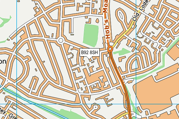 B92 8SH map - OS VectorMap District (Ordnance Survey)
