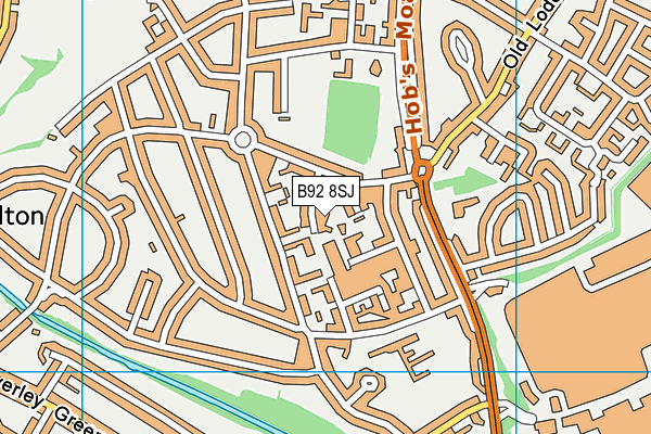 B92 8SJ map - OS VectorMap District (Ordnance Survey)