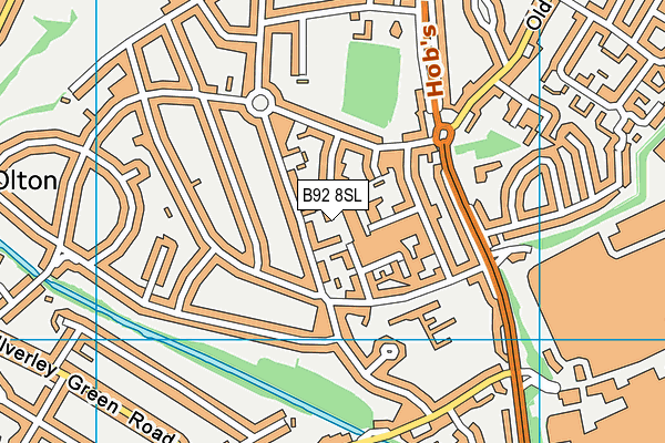 B92 8SL map - OS VectorMap District (Ordnance Survey)