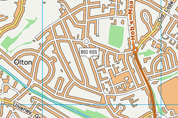 B92 8SS map - OS VectorMap District (Ordnance Survey)