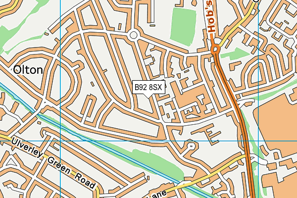 B92 8SX map - OS VectorMap District (Ordnance Survey)